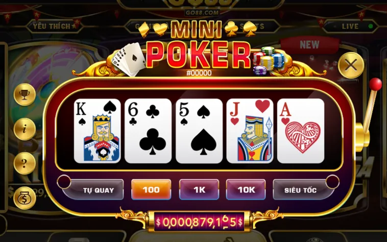 Trải Nghiệm Minigame Mini Poker Tại Go88 Đỉnh Cao Với Tỷ Lệ Thắng Cực Khủng