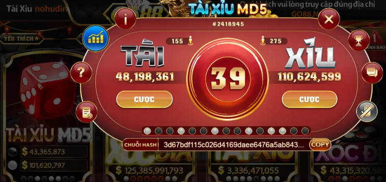 Trải Nghiệm Đẳng Cấp Cùng Casino Tài Xỉu MD5 Tại Go88 Hấp Dẫn Nhất