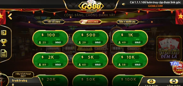 Tiến Lên Đếm Lá Tại Go88 Thử Thách Kịch Tính Cho Các Tay Chơi Chuyên Nghiệp
