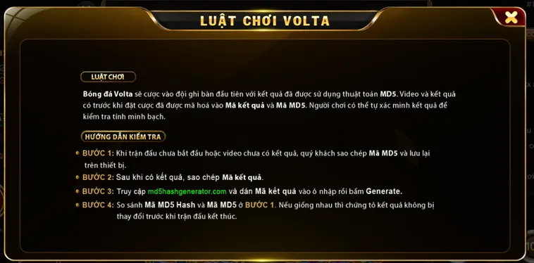 Chinh Phục Siêu Phẩm Volta MD5 Tại Go88 Trải Nghiệm Đỉnh Cao Cho Cược Thủ